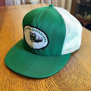 Men's Spreader Specialists Inc. Green/White Snapback Mesh Back Trucker Hat Cap